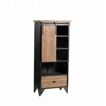 Mayco Office Organization Antique Metal Wood Corner Office Furniture Cabinet for Book